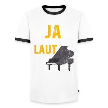 Piano Classical Music Jazz Musician Gift - Men's Ringer Shirt - white/black - Front - AI Model Female 172 light (172cm) & AI Model Male 178 dark (178cm)