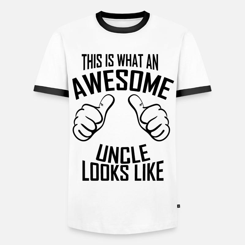Uncle - Men's Ringer Shirt - white/black