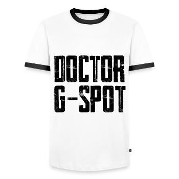 Doctor G-Spot | Doctor G-Spot | Go point - Men's Ringer Shirt - white/black - Front - AI Model Female 172 light (172cm) & AI Model Male 178 dark (178cm)