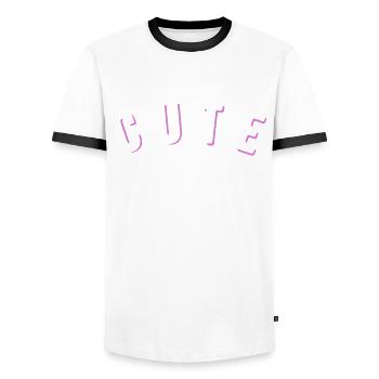 Cadeau mignon de style de vie mais psychopathe - T-shirt contrasté Homme - blanc/noir - Devant - AI Model Female 172 light (172cm) & AI Model Male 178 dark (178cm)