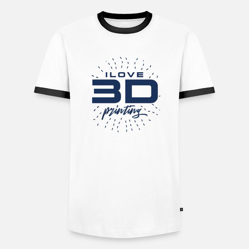3D Printing Printer 3D - Men's Ringer Shirt - white/black
