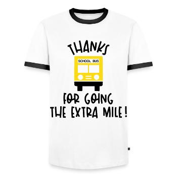 Chauffeur de bus, bus scolaire, idée cadeau - T-shirt contrasté Homme - blanc/noir - Devant - AI Model Female 172 light (172cm) & AI Model Male 178 dark (178cm)