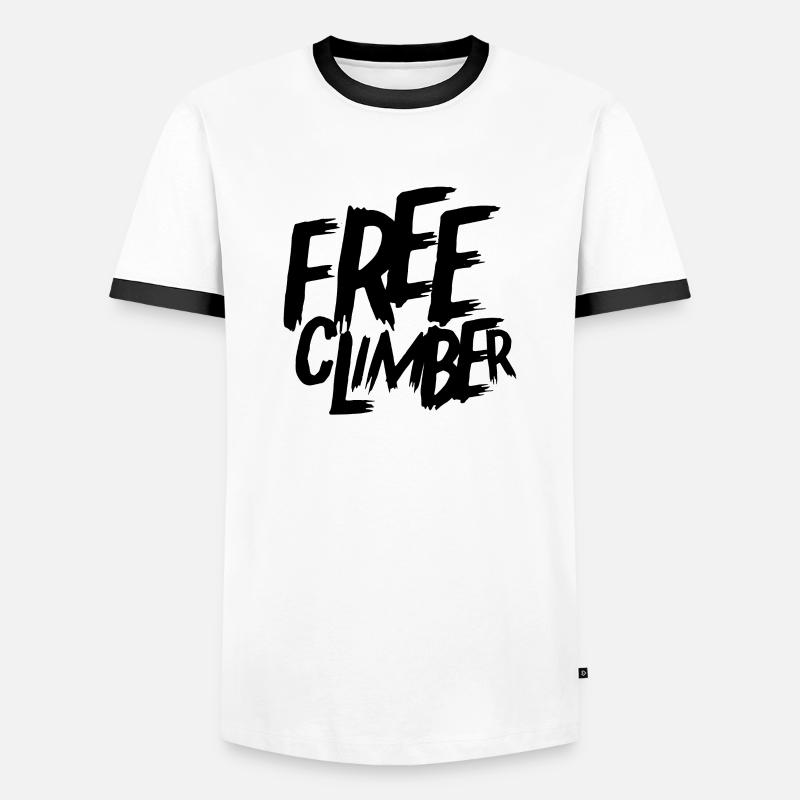 Freiklettern Kletterer - Männer Kontrast-T-Shirt - Weiß/Schwarz