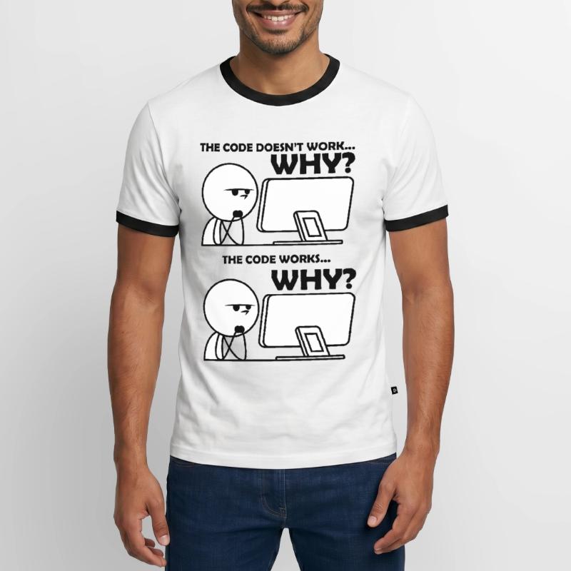 Programming Code Funny Men's Ringer Shirt