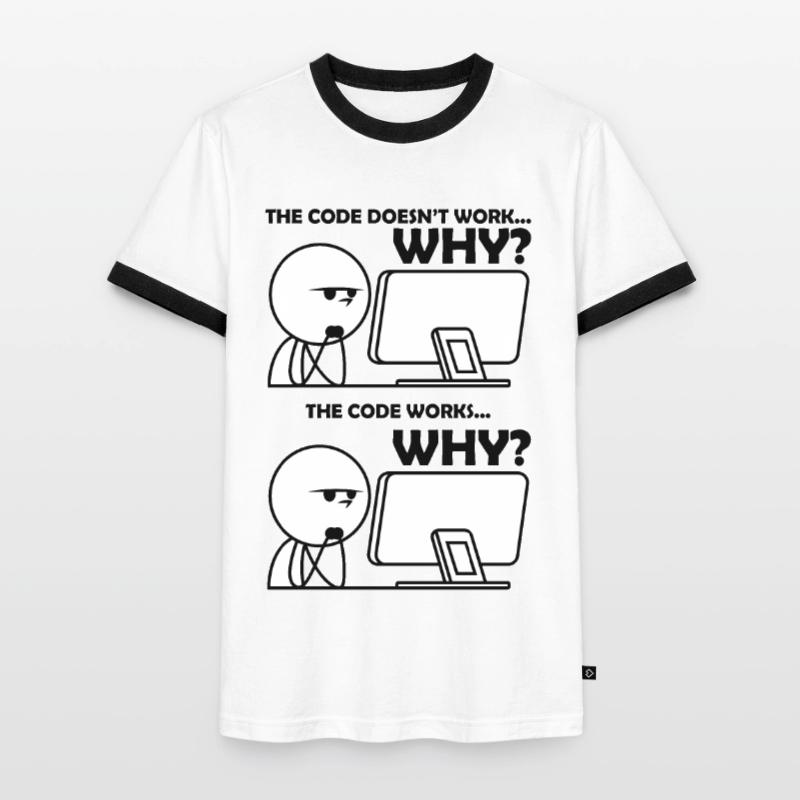 Programmation Code Drôle T-shirt contrasté Homme