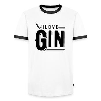 Gin Amant - T-shirt contrasté Homme - blanc/noir - Devant - AI Model Female 172 light (172cm) & AI Model Male 178 dark (178cm)