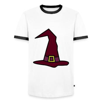 Halloween Witch Hat Witches Hat - Men's Ringer Shirt - white/black - Front - AI Model Female 172 light (172cm) & AI Model Male 178 dark (178cm)
