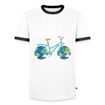 Umweltschutz Fridays for Future - Männer Kontrast-T-Shirt - Weiß/Schwarz - Vorne - AI Model Female 172 light (172cm) & AI Model Male 178 dark (178cm)