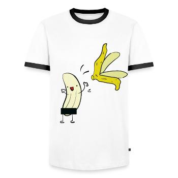 Nackte Banane - Männer Kontrast-T-Shirt - Weiß/Schwarz - Vorne - AI Model Female 172 light (172cm) & AI Model Male 178 dark (178cm)