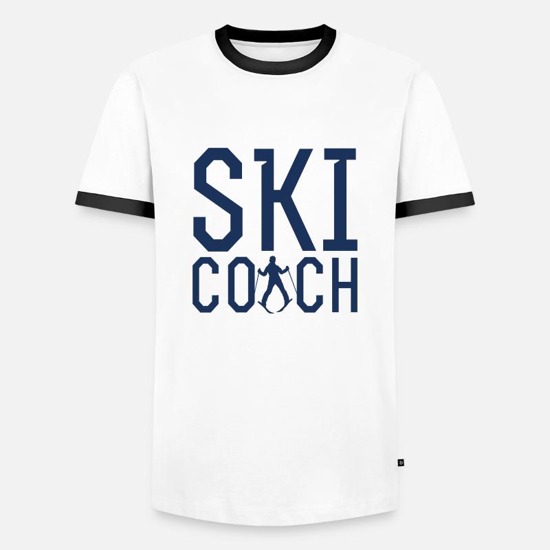 Ski instructor - Men's Ringer Shirt - white/black