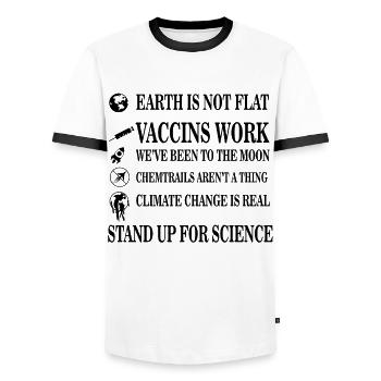 Debout Pour la science - T-shirt contrasté Homme - blanc/noir - Devant - AI Model Female 172 light (172cm) & AI Model Male 178 dark (178cm)