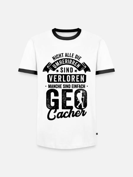 Geocaching Geschenk - Männer Kontrast-T-Shirt - Weiß/Schwarz