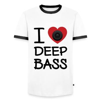 J'ADORE LA BASSE PROFONDE - T-shirt contrasté Homme - blanc/noir - Devant - AI Model Female 172 light (172cm) & AI Model Male 178 dark (178cm)