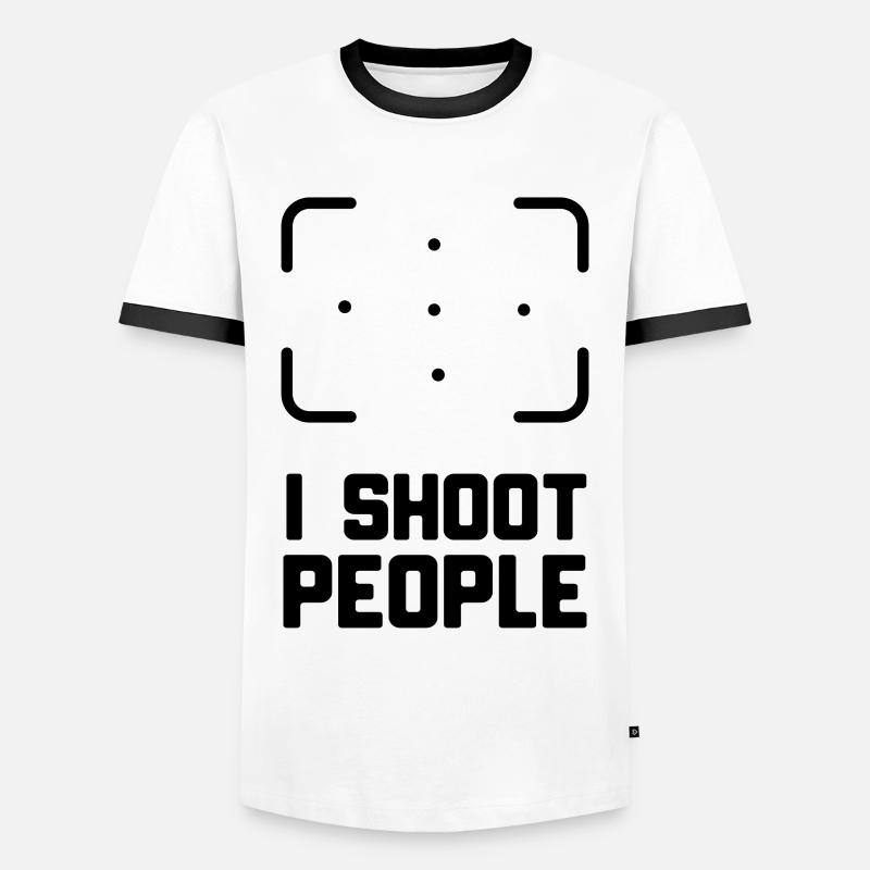 FOTOGRAF - Männer Kontrast-T-Shirt - Weiß/Schwarz