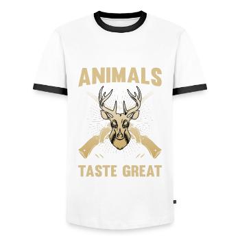 Lustiges Jagd Geschenk - Männer Kontrast-T-Shirt - Weiß/Schwarz - Vorne - AI Model Female 172 light (172cm) & AI Model Male 178 dark (178cm)