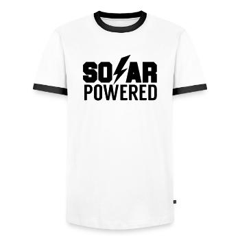 Solaire - T-shirt contrasté Homme - blanc/noir - Devant - AI Model Female 172 light (172cm) & AI Model Male 178 dark (178cm)