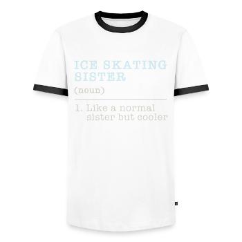 Ice Skating Sister sister figure skating gift - Men's Ringer Shirt - white/black - Front - AI Model Female 172 light (172cm) & AI Model Male 178 dark (178cm)