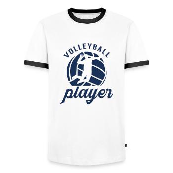 Joueur de volleyball de plage - T-shirt contrasté Homme - blanc/noir - Devant - AI Model Female 172 light (172cm) & AI Model Male 178 dark (178cm)