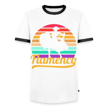 Flamenco - T-shirt contrasté Homme - blanc/noir - Devant - AI Model Female 172 light (172cm) & AI Model Male 178 dark (178cm)