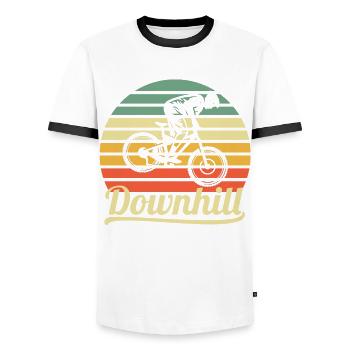 Downhill - Men's Ringer Shirt - white/black - Front - AI Model Female 172 light (172cm) & AI Model Male 178 dark (178cm)