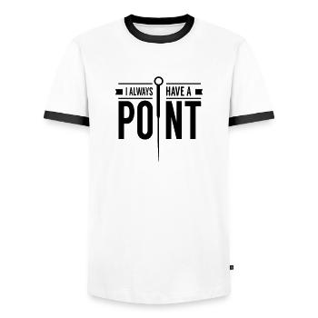 Acupuncture Needle Needle Prick Practice Acupuncteur - T-shirt contrasté Homme - blanc/noir - Devant - AI Model Female 172 light (172cm) & AI Model Male 178 dark (178cm)
