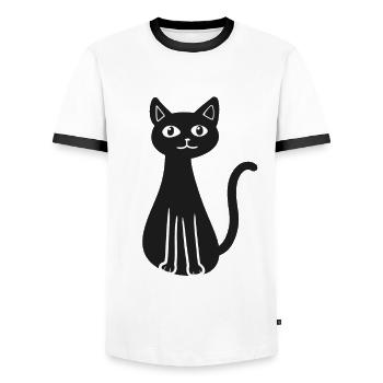 Kätzchen Miau Katze Geburtstagsgeschenk Katzen - Männer Kontrast-T-Shirt - Weiß/Schwarz - Vorne - AI Model Female 172 light (172cm) & AI Model Male 178 dark (178cm)