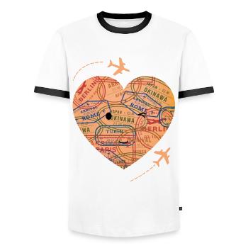Bon Voyage - Männer Kontrast-T-Shirt - Weiß/Schwarz - Vorne - AI Model Female 172 light (172cm) & AI Model Male 178 dark (178cm)