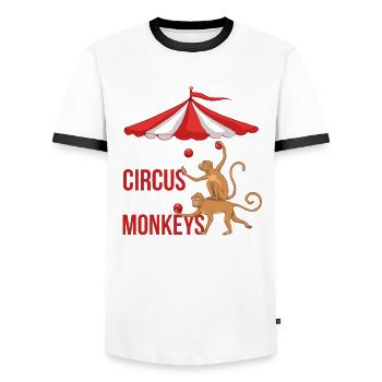 Not My Circus Not My Monkeys - Männer Kontrast-T-Shirt - Weiß/Schwarz - Vorne - AI Model Female 172 light (172cm) & AI Model Male 178 dark (178cm)