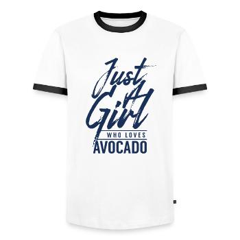 avocado - Men's Ringer Shirt - white/black - Front - AI Model Female 172 light (172cm) & AI Model Male 178 dark (178cm)