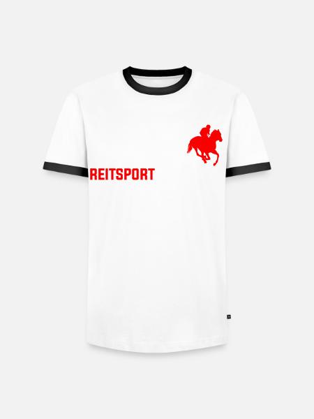 Reitsport Evolution - Männer Kontrast-T-Shirt - Weiß/Schwarz