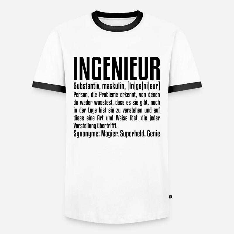 Engineer Definition | Engineering Technology IT - Men's Ringer Shirt - white/black