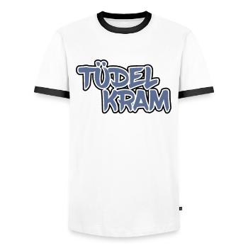 Tüdelkram | Norddeutschland, Norddeutsch, Küste - Männer Kontrast-T-Shirt - Weiß/Schwarz - Vorne - AI Model Female 172 light (172cm) & AI Model Male 178 dark (178cm)