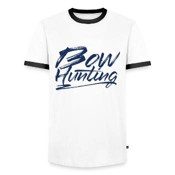 Bogen Jäger Pfeil und Bogen Bogenjagd Bogenjäger - Männer Kontrast-T-Shirt - Weiß/Schwarz - Vorne - AI Model Female 172 light (172cm) & AI Model Male 178 dark (178cm)