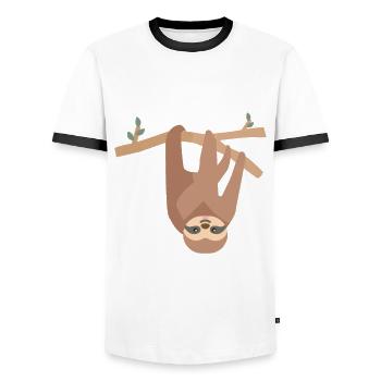 indolence - T-shirt contrasté Homme - blanc/noir - Devant - AI Model Female 172 light (172cm) & AI Model Male 178 dark (178cm)