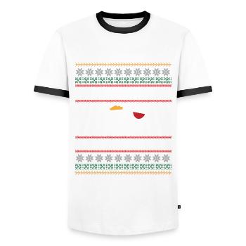 Ugly Christmas Glühwein Bier Geschenk - Männer Kontrast-T-Shirt - Weiß/Schwarz - Vorne - AI Model Female 172 light (172cm) & AI Model Male 178 dark (178cm)