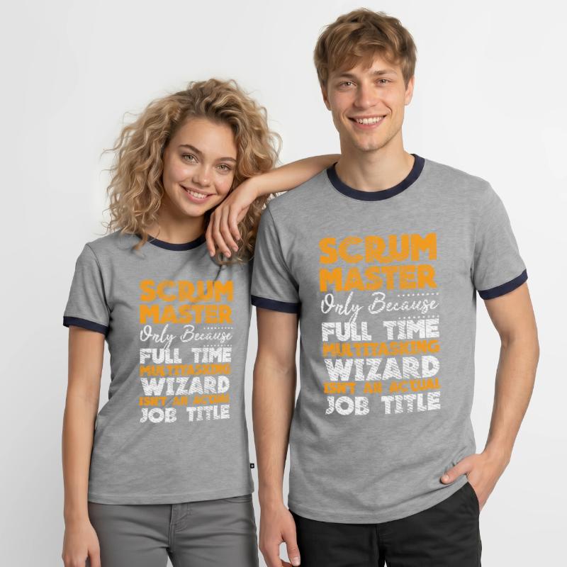 Scrum Master Developer Git Touch Container Docker Männer Kontrast-T-Shirt