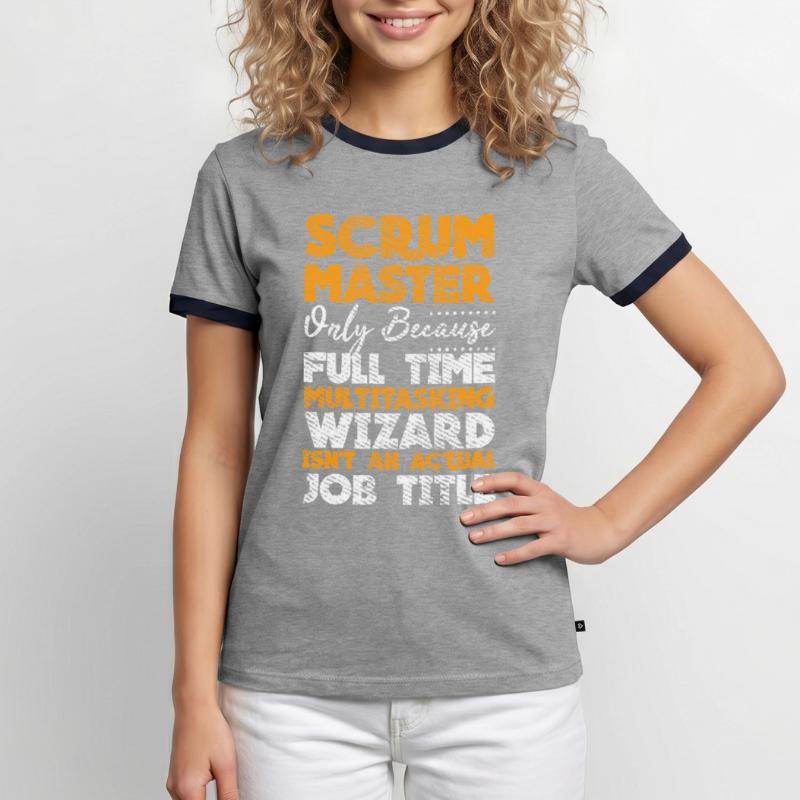 Scrum Master Developer Git Touch Container Docker Männer Kontrast-T-Shirt