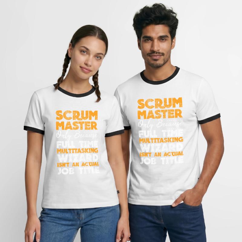 Scrum Master Developer Git Touch Container Docker Männer Kontrast-T-Shirt