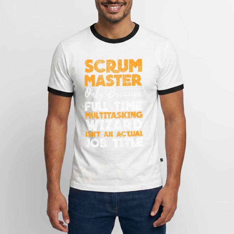Scrum Master Developer Git Touch Container Docker Männer Kontrast-T-Shirt