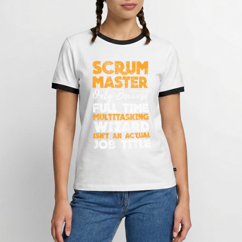 Scrum Master Developer Git Touch Container Docker Männer Kontrast-T-Shirt