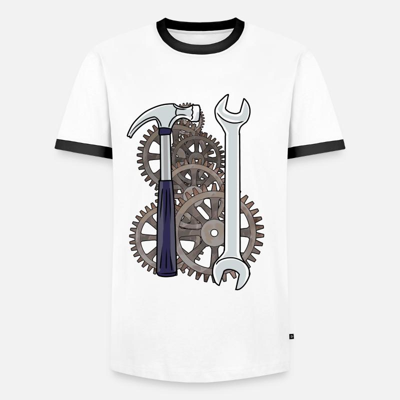 Technology Machine Tool Caretaker Workshop - Men's Ringer Shirt - white/black