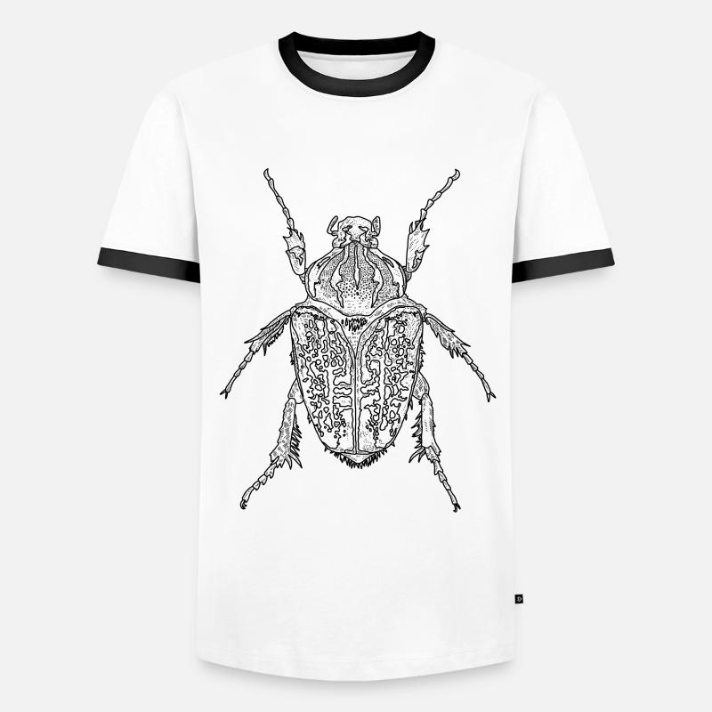 Kaefer: Goliathkäfer, Skarabäus - Männer Kontrast-T-Shirt - Weiß/Schwarz