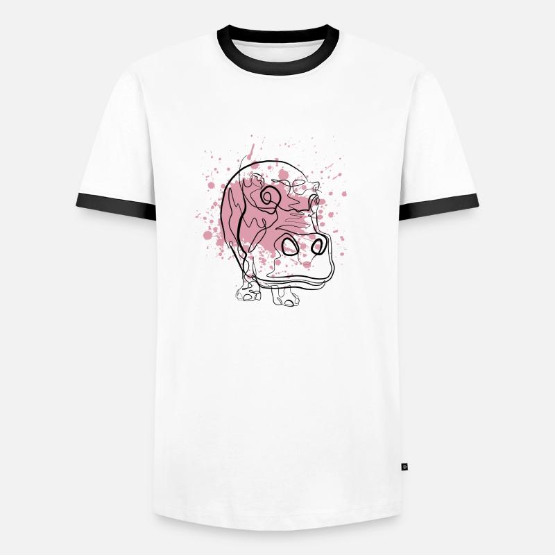 hippo - Men's Ringer Shirt - white/black