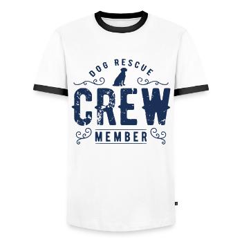 Sauvetage de chiens - T-shirt contrasté Homme - blanc/noir - Devant - AI Model Female 172 light (172cm) & AI Model Male 178 dark (178cm)