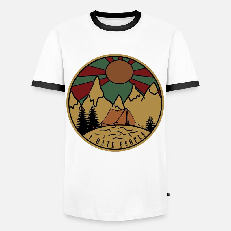 I hate people - Men's Ringer Shirt - white/black
