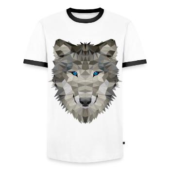 Wolf Wildtiere Wölfe Rudel Wehrwolf Horror Geist - Männer Kontrast-T-Shirt - Weiß/Schwarz - Vorne - AI Model Female 172 light (172cm) & AI Model Male 178 dark (178cm)