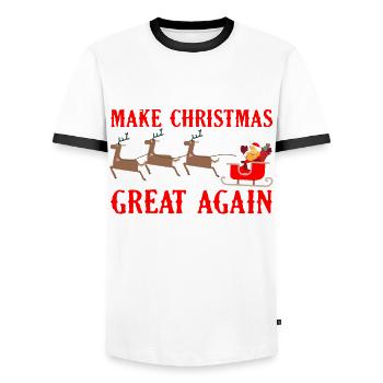 Make Christmas Great Again Shirt für Weihnachten - Männer Kontrast-T-Shirt - Weiß/Schwarz - Vorne - AI Model Female 172 light (172cm) & AI Model Male 178 dark (178cm)