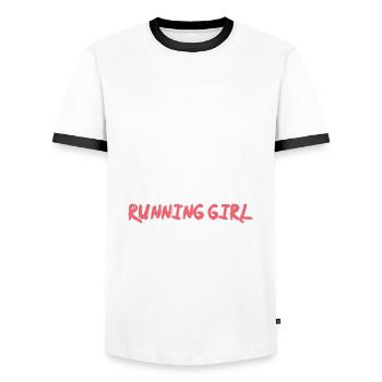 Never Underestimate A Running Girl Marathon Läufer - Männer Kontrast-T-Shirt - Weiß/Schwarz - Vorne - AI Model Female 172 light (172cm) & AI Model Male 178 dark (178cm)