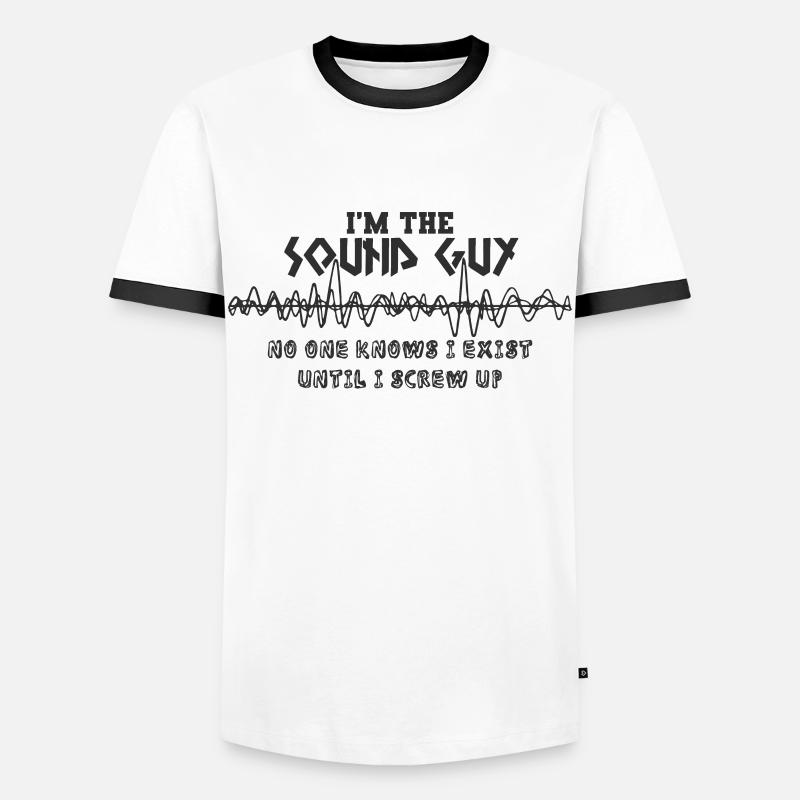 Tontechniker - Männer Kontrast-T-Shirt - Weiß/Schwarz