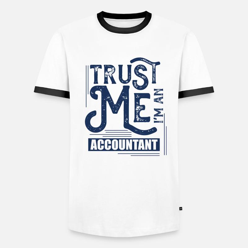 comptable - T-shirt contrasté Homme - blanc/noir